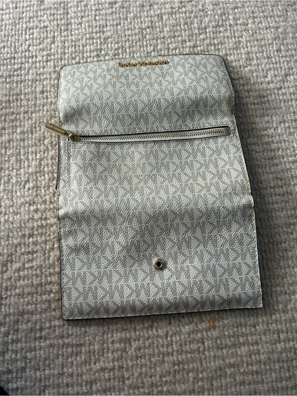 Michael Kors Cream & Brown Chain-Handle Tote with Matching Wallet